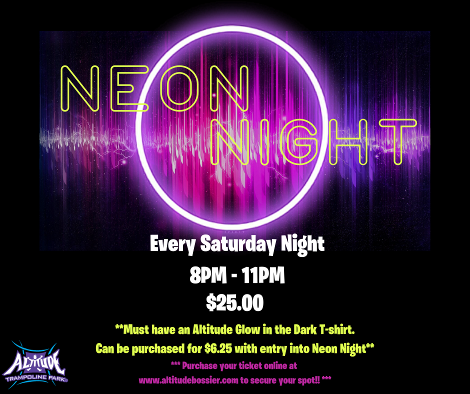 Neon Night Altitude Trampoline Park Bossier City